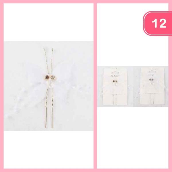 BEAD FLOWER BRIDAL HAIR PIN (12 UNITS)