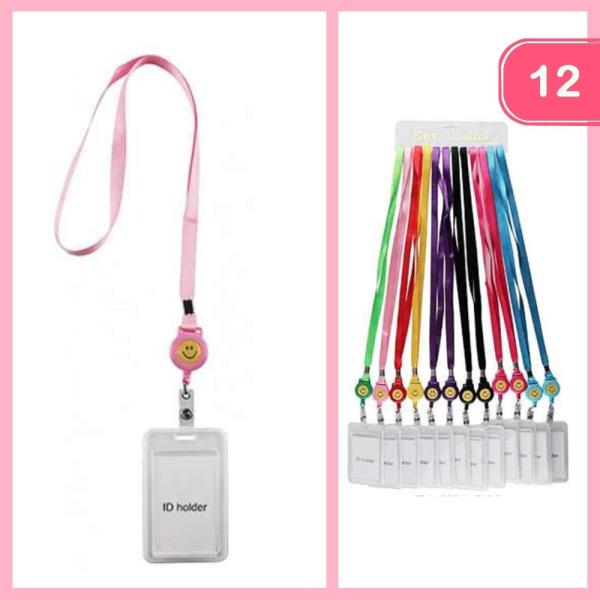 SMILEY FACE REEL LANYARD (12 UNITS)