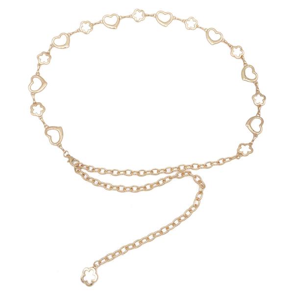 ROMANCE HEART FLOWER LINK CHAIN BELT