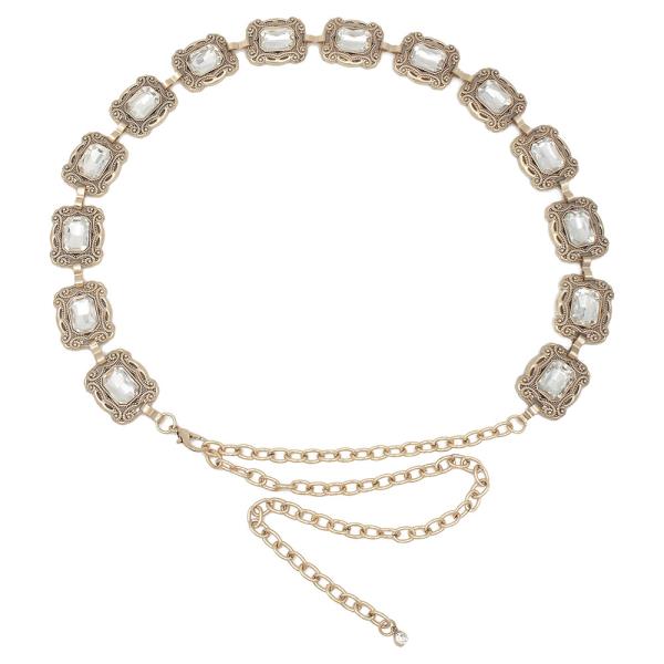 PLUS SIZE VINTAGE ESTATE ROMANCE GEM CHAIN BELT