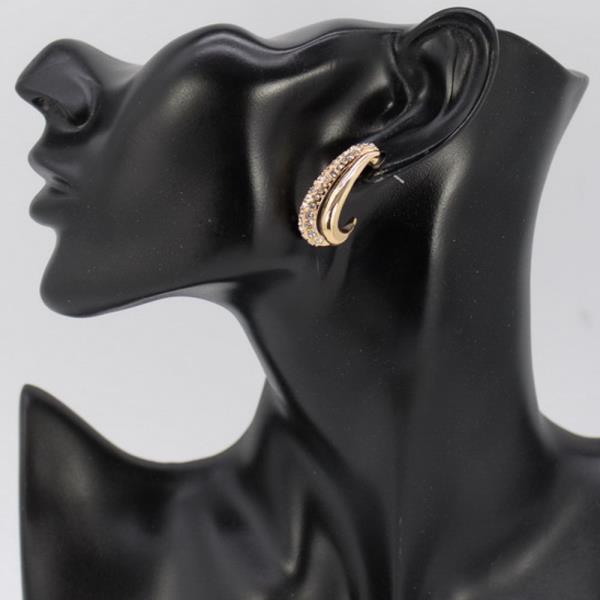 DOUBLE LAYERED RHINESTONE HOOP EARRING