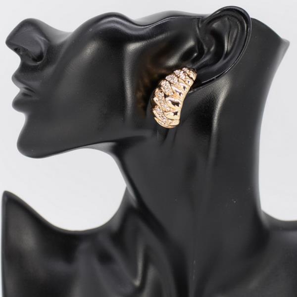 WAVE RHINESTONE HOOP EARRING