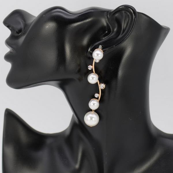 WIRE DROP PEARL POST EARRING