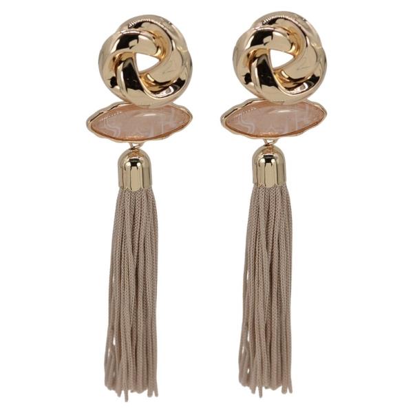 TASSEL RESIN MIX DANGLE EARRING