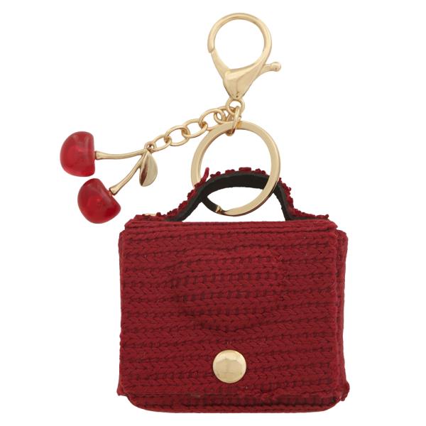 CHERRY MINI CROCHET BAG CHARM KEYCHAIN