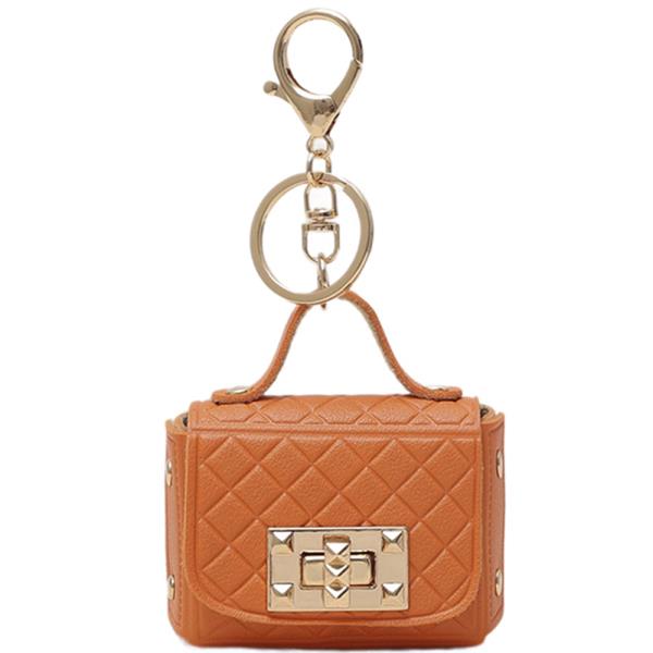QUILTED MINI BAG CHARM KEYCHAIN