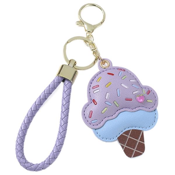 ICE CREAM CONE BAG CHARM KEYCHAIN