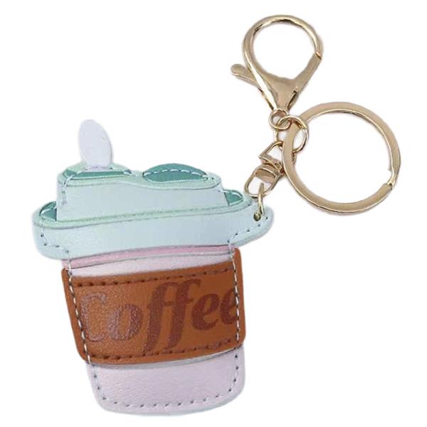 COFFEE MULTI COLOR BAG CHARM KEYCHAIN