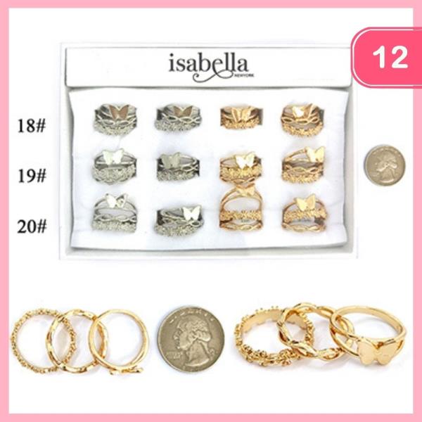 STACKABLE BUTTERFLY RING (12 UNITS)