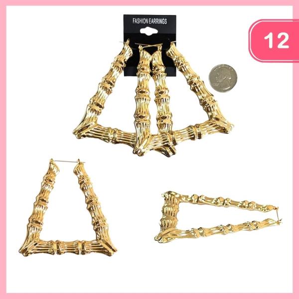 BAMBOO HOOP EARRING (12 UNITS)