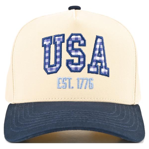 CC GINGHAM CHECK USA TRUCKER HAT