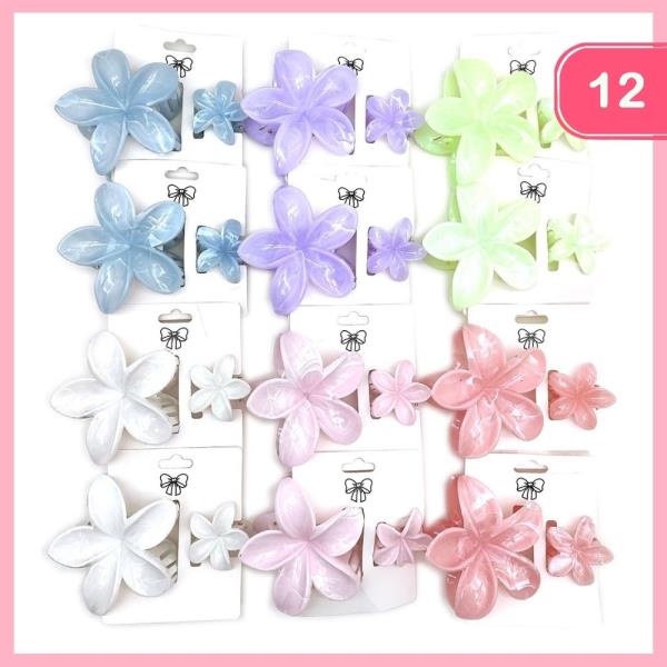 FLOWER HAIR CLAW CLIP (12 UNITS)