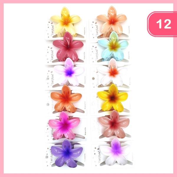 FLOWER HAIR CLAW CLIP (12 UNITS)