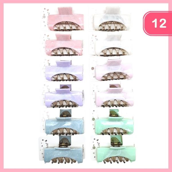PATEL MARBLE DESIGN HAIR CLAW CLIP (12 UNITS)
