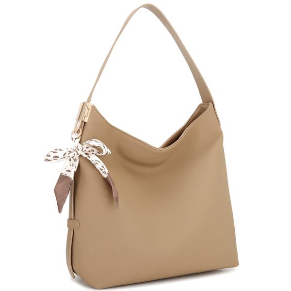 TEXTURED COLOR CHIC SHOULDER HOBO BAG