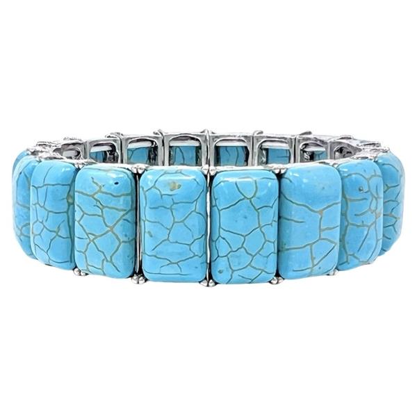 TURQUOISE STONE STRETCH BRACELET