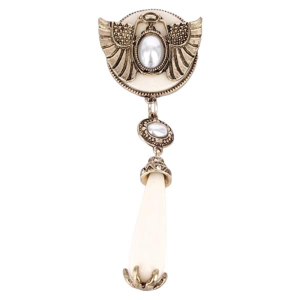 WESTERN STONE DANGLE BROOCH
