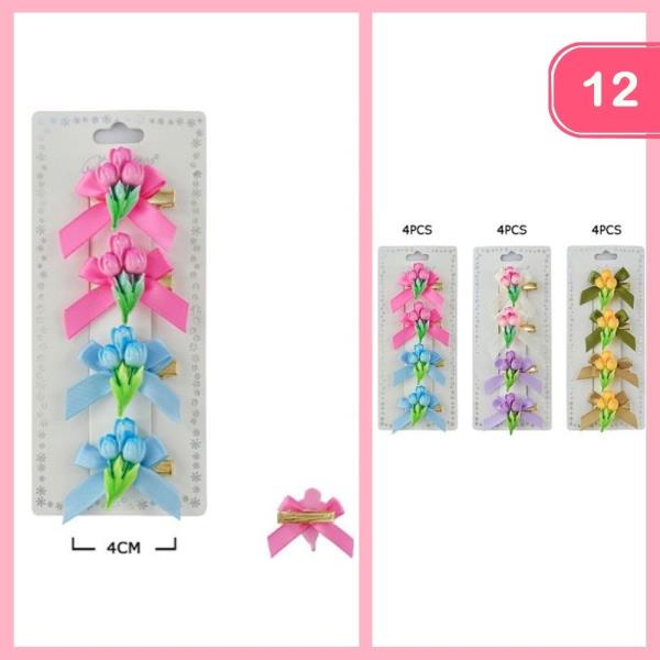 TULIP BOW HAIR CLIP (12 UNITS)