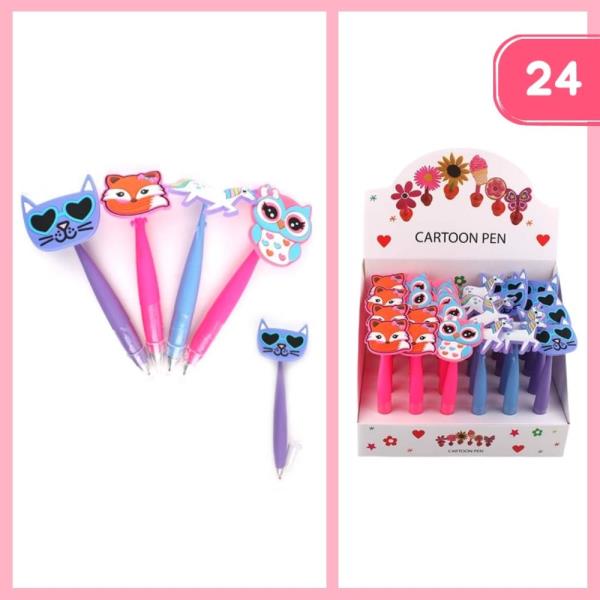 CUTE ANIMAL CARTOON PEN (24 UNITS)