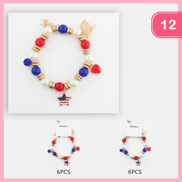 PATRIOTIC CHARM BRACELET (12 UNITS )