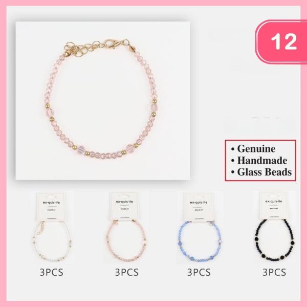 GLASS BEADED BRACELET (12 UNITS)
