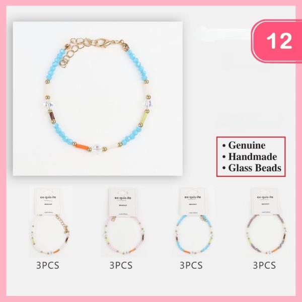 GLASS BEADED BRACELET (12 UNITS)