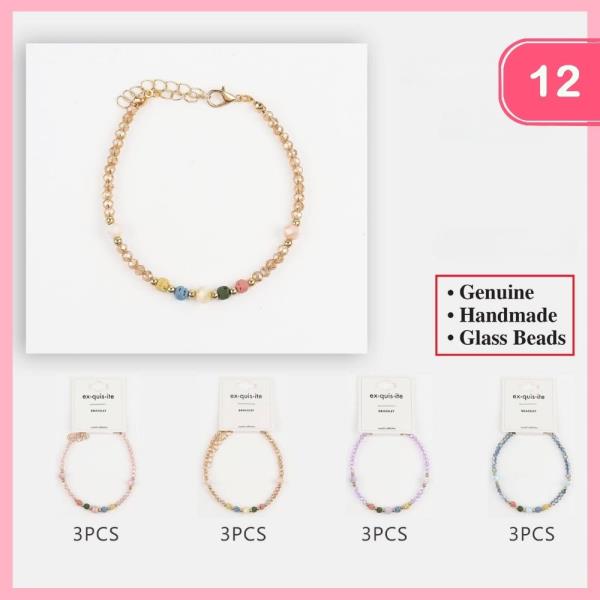 GLASS BEADED BRACELET (12 UNITS)