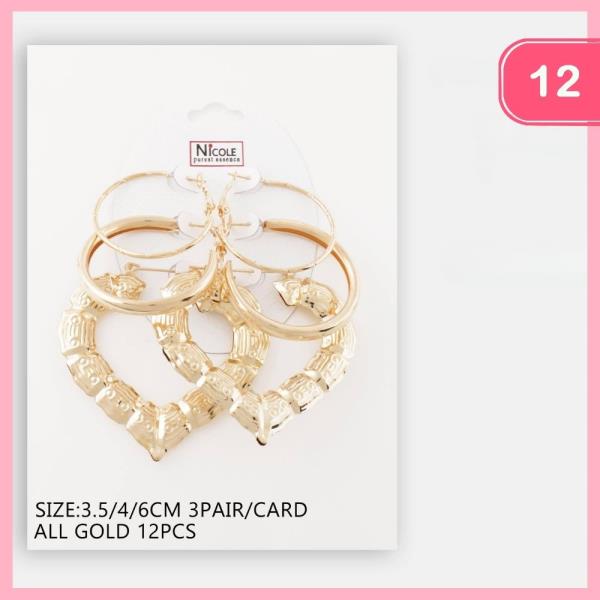 MIXED HOOP EARRINGS SET (12 UNITS)