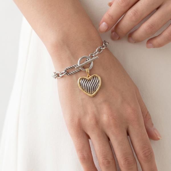 TOGGLED HEART CHARM BRACELET