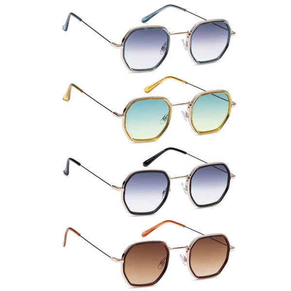 ROUND THIN GEOMETRIC SUNGLASSES 1DZ