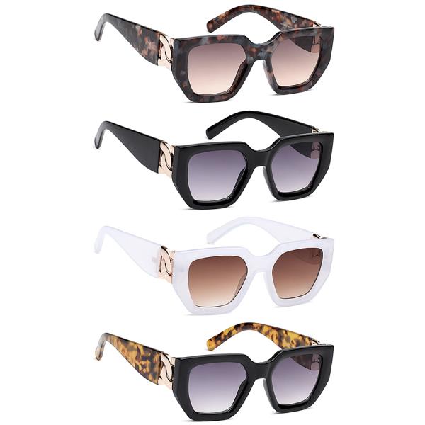 SQUARE SIDE ACCENT SUNGLASSES 1DZ