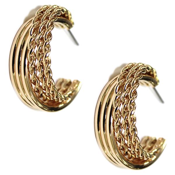 LAYERED CHAIN HOOP EARRING