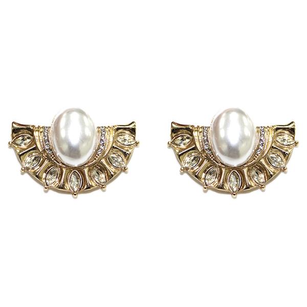 PEARL FAN STUD EARRING