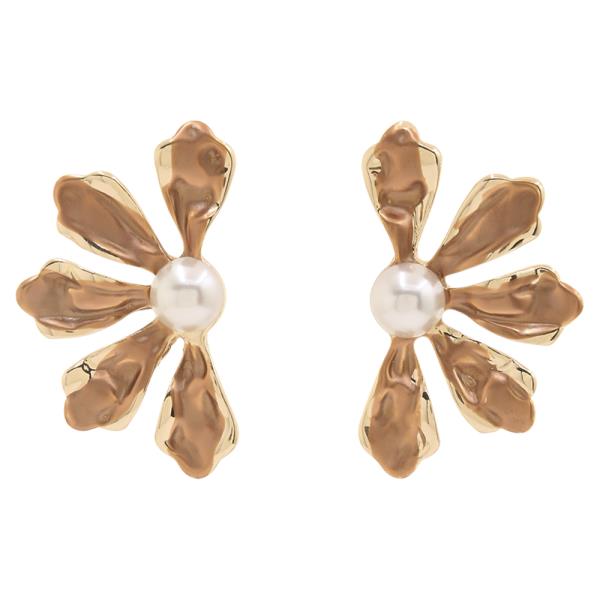 PEARL FLOWER STUD EARRING