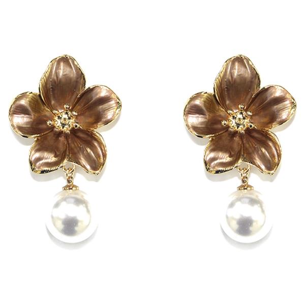PEARL FLOWER DROP EARRING