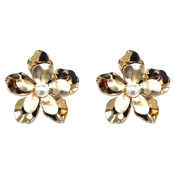 PEARL FLOWER STUD EARRING