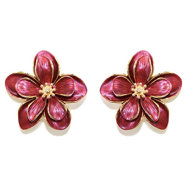 ENAMEL FLOWER STUD EARRING