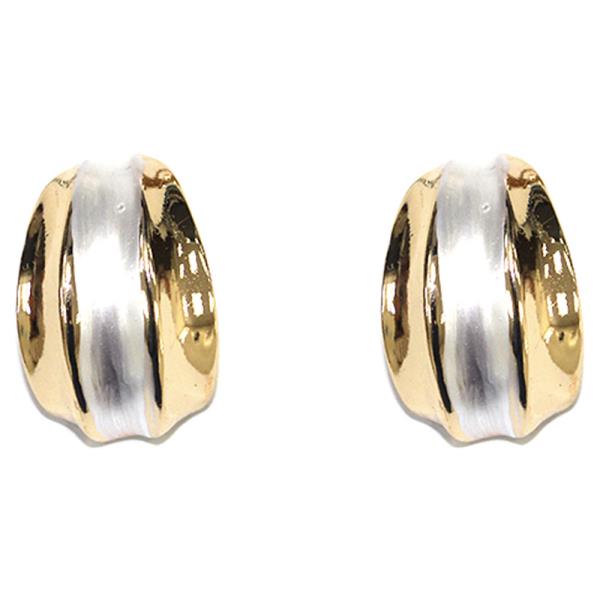 TWO TONE METAL HOOP EARRING
