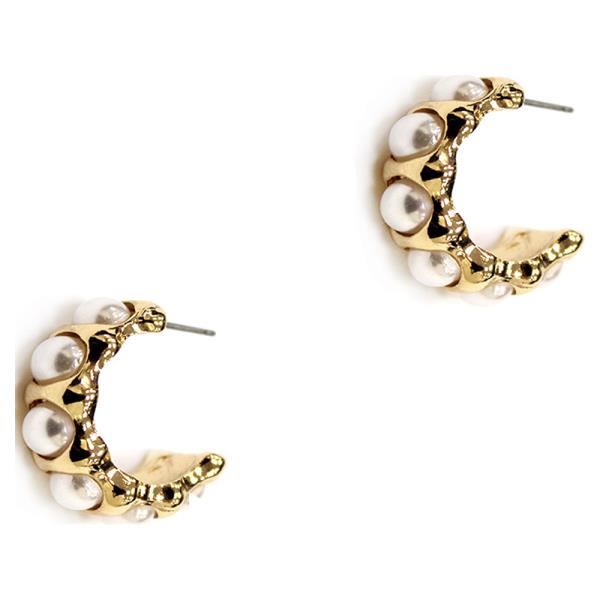 PEARL METAL HOOP EARRING
