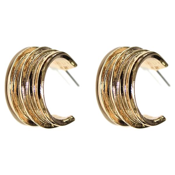 LAYERED METAL HOOP EARRING