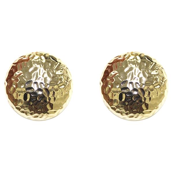 HAMMERED METAL ROUND STUD EARRING