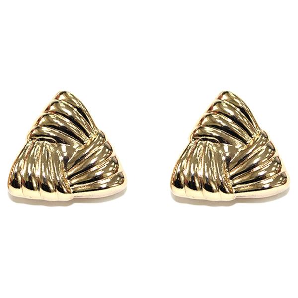 BRAIDED METAL TRIANGLE STUD EARRING