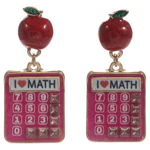 APPLE W/ CALCULATER HYPOALLERGENIC TITANIUM POST EARRING