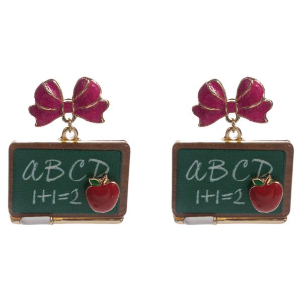 ABC W/ CHALKBOARD HYPOALLERGENIC TITANIUM POST EARRING
