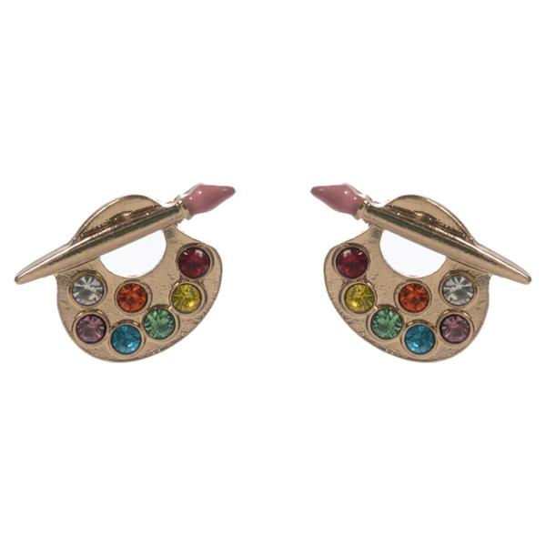 BRUSH W/ PALETTE HYPOALLERGENIC TITANIUM POST EARRING