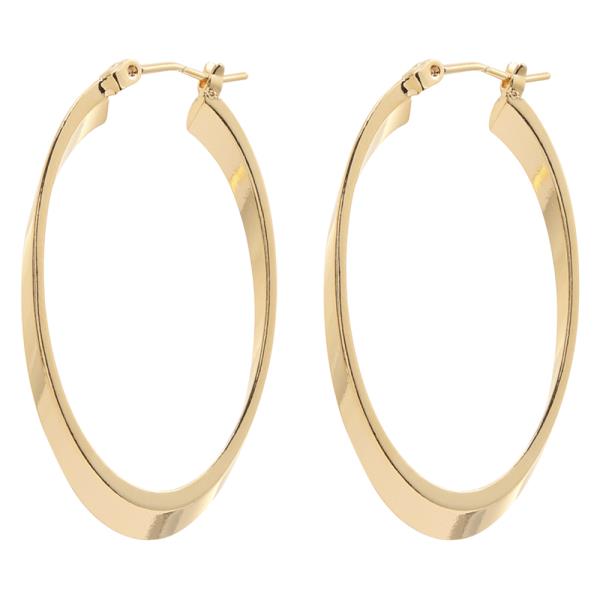 14K GOLD DIPPED OVAL HOOP EARRING