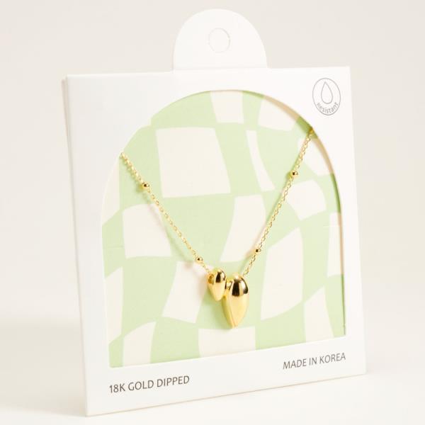 ORGANIC SHAPED METAL W/ GOLD-DIPPED PENDANT SHORT NECKLACE