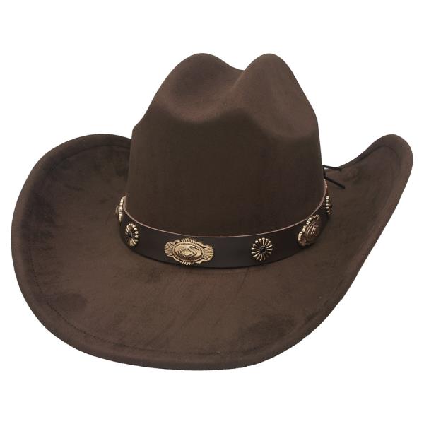 SW CONCHO MIXED BANDED MICROSUEDE COWBOY HAT