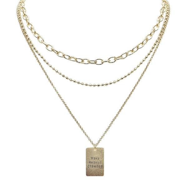 18K BRASS LAYERED MAKE HEAVEN CROWDED PENDANT NECKLACE