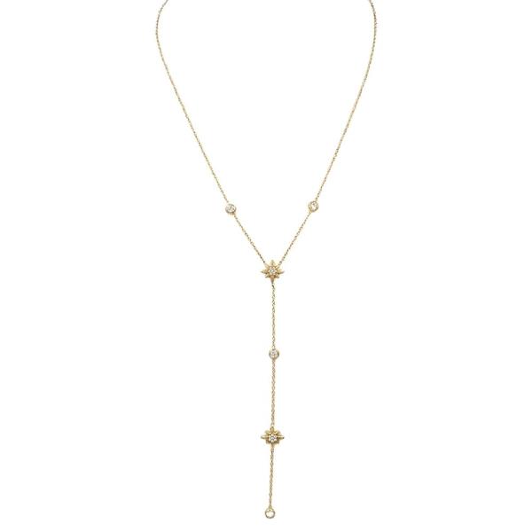 STAINLESS STEEL STARBURST LAYERED NECKLACE